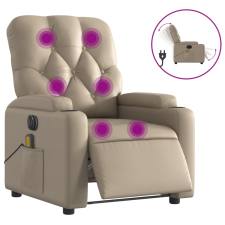 vidaXL kávészínű műbőr elektromos dönthető masszázsfotel (3204771) masszázsfotel