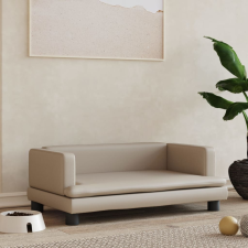 vidaXL kávészínű műbőr kutyaágy 80 x 45 x 30 cm szállítóbox, fekhely kutyáknak