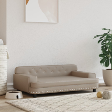 vidaXL kávészínű műbőr kutyaágy 90 x 53 x 30 cm szállítóbox, fekhely kutyáknak