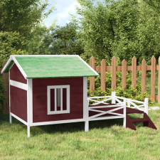 vidaXL kávészínű tömör fenyőfa kutyakennel 159x120x88,5 cm szállítóbox, fekhely kutyáknak