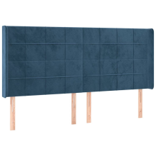 vidaXL kék bársony fejtámla szárnyakkal 163x16x118/128 cm (3119638) ágy és ágykellék