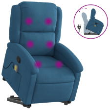 vidaXL kék bársony felállást segítő dönthető masszázsfotel (3204321) masszázsfotel