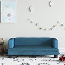vidaXL kék bársony gyerekkanapé 80 x 45 x 30 cm gyermekbútor