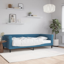 vidaXL kék bársony heverő matraccal 100 x 200 cm ágy és ágykellék