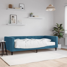 vidaXL kék bársony heverő matraccal 90 x 200 cm ágy és ágykellék