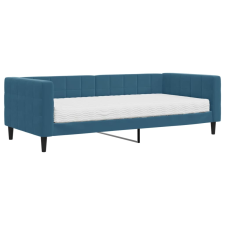 vidaXL kék bársony heverő matraccal 90 x 200 cm (3196666) ágy és ágykellék