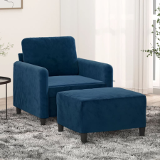 vidaXL kék bársony kanapéfotel lábtartóval 60 cm bútor