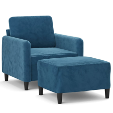 vidaXL kék bársony kanapéfotel lábtartóval 60 cm bútor