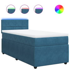 vidaXL kék bársony rugós ágy matraccal 80 x 200 cm (3289894) ágy és ágykellék