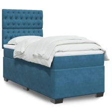 vidaXL kék bársony rugós ágy matraccal 90 x 200 cm ágy és ágykellék