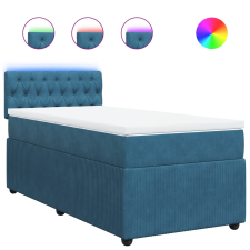 vidaXL kék bársony rugós ágy matraccal 90 x 200 cm (3289948) ágy és ágykellék