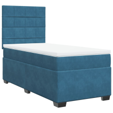 vidaXL kék bársony rugós ágy matraccal 90 x 200 cm (3290814) ágy és ágykellék