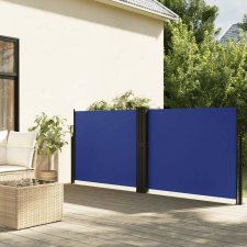 vidaXL kék behúzható oldalsó napellenző 120 x 1200 cm kerti bútor