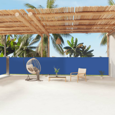vidaXL kék behúzható oldalsó napellenző 140x1200 cm kerti bútor
