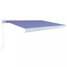 vidaXL Kék és fehér manuális, kazettás napellenző 300 x 250 cm kerti bútor