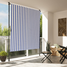 vidaXL kék és fehér szövet és acél kültéri roló 200 x 270 cm lakástextília