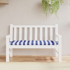 vidaXL Kék-fehér csíkos szövet kerti padpárna 120 x 50 x 7 cm (361595) kerti bútor