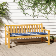 vidaXL Kék-fehér csíkos szövet padpárna 150 x 50 x 7 cm (361614) lakástextília