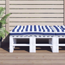 vidaXL kék-fehér csíkos szövet raklappárna 120 x 80 x 12 cm lakástextília