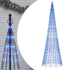 vidaXL kék karácsonyfa lámpa zászlórúdon 1534 LED-del 500 cm (358119) karácsonyfa izzósor