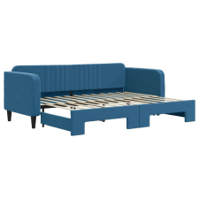 vidaXL kék kihúzható bársony heverő 80 x 200 cm (3197055) ágy és ágykellék