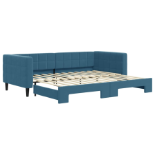 vidaXL kék kihúzható szövet heverő 90 x 200 cm (3196690) ágy és ágykellék