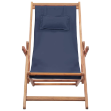 vidaXL kék összecsukható szövetkárpitos, favázas strandszék (43996) kerti bútor