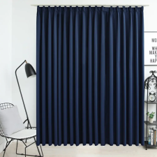 vidaXL Kék sötétítőfüggöny kampókkal 290 x 245 cm lakástextília