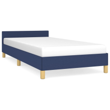 vidaXL kék szövet ágykeret fejtámlával 100 x 200 cm (347397) ágy és ágykellék