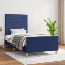 vidaXL Kék szövet ágykeret fejtámlával 90 x 190 cm ágy és ágykellék
