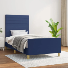 vidaXL Kék szövet ágykeret fejtámlával 90 x 200 cm ágy és ágykellék