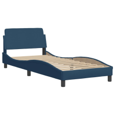 vidaXL kék szövet ágykeret fejtámlával 90 x 200 cm (373111) ágy és ágykellék