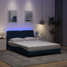 vidaXL kék szövet ágykeret LED-ekkel matrac nélkül 120x200 cm ágy és ágykellék