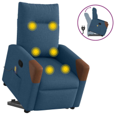vidaXL kék szövet felállást segítő dönthető masszázsfotel masszázsfotel