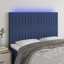 vidaXL kék szövet LED-es fejtámla 144x5x118/128 cm ágy és ágykellék