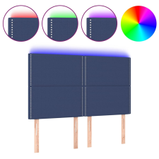 vidaXL kék szövet LED-es fejtámla 144x5x118/128 cm (3122288) ágy és ágykellék