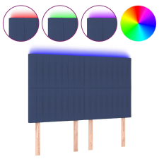 vidaXL kék szövet LED-es fejtámla 144x5x118/128 cm (3122666) ágy és ágykellék