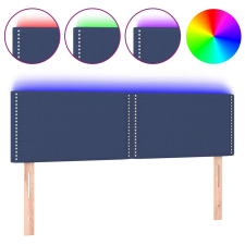 vidaXL kék szövet LED-es fejtámla 144x5x78/88 cm (3121476) ágy és ágykellék