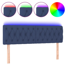 vidaXL kék szövet LED-es fejtámla 144x7x78/88 cm (3121952) ágy és ágykellék