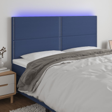 vidaXL kék szövet LED-es fejtámla 160x5x118/128 cm ágy és ágykellék