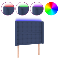 vidaXL kék szövet LED-es fejtámla 93x16x118/128 cm (3124470) ágy és ágykellék