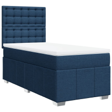 vidaXL kék szövet rugós ágy matraccal 100 x 200 cm (3291599) ágy és ágykellék
