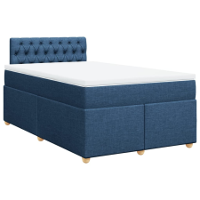 vidaXL kék szövet rugós ágy matraccal 120 x 200 cm (3286660) ágy és ágykellék