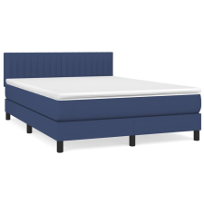 vidaXL kék szövet rugós ágy matraccal 140 x 190 cm (3140215) ágy és ágykellék