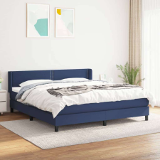 vidaXL kék szövet rugós ágy matraccal 160 x 200 cm ágy és ágykellék