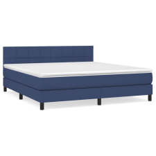 vidaXL kék szövet rugós ágy matraccal 180 x 200 cm (3140079) ágy és ágykellék
