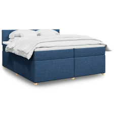 vidaXL kék szövet rugós ágy matraccal 200 x 200 cm ágy és ágykellék