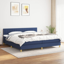 vidaXL kék szövet rugós ágy matraccal 200 x 200 cm ágy és ágykellék