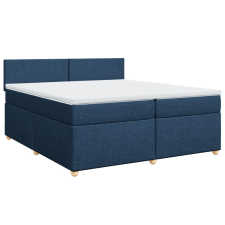 vidaXL kék szövet rugós ágy matraccal 200 x 200 cm (3286786) ágy és ágykellék