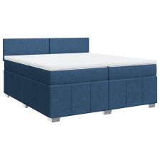 vidaXL kék szövet rugós ágy matraccal 200 x 200 cm (3287174) ágy és ágykellék